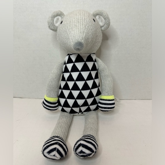 Cloud Island Target Soft Knit Grey Mouse Stuffed Animal Plush Triangle Design - Picture 1 of 6